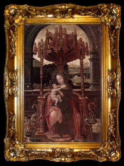 framed  unknow artist The virgin and child enthroned, ta009-2